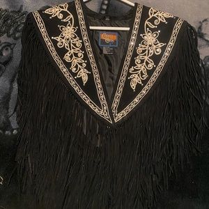 Women’s leather vest black